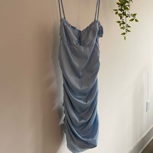 Blue Runched Dress